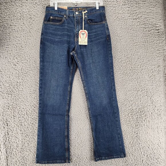 Devil Dog Jeans Mens 32x30 Blue Mid Rise Relaxed Boot *NWT* - Picture 1 of 16